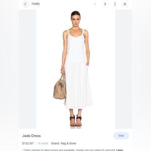 Rag & bone jade dress in bright white size 00 never worn. have tags